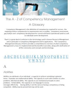 A-Z Glossary Competency Management
