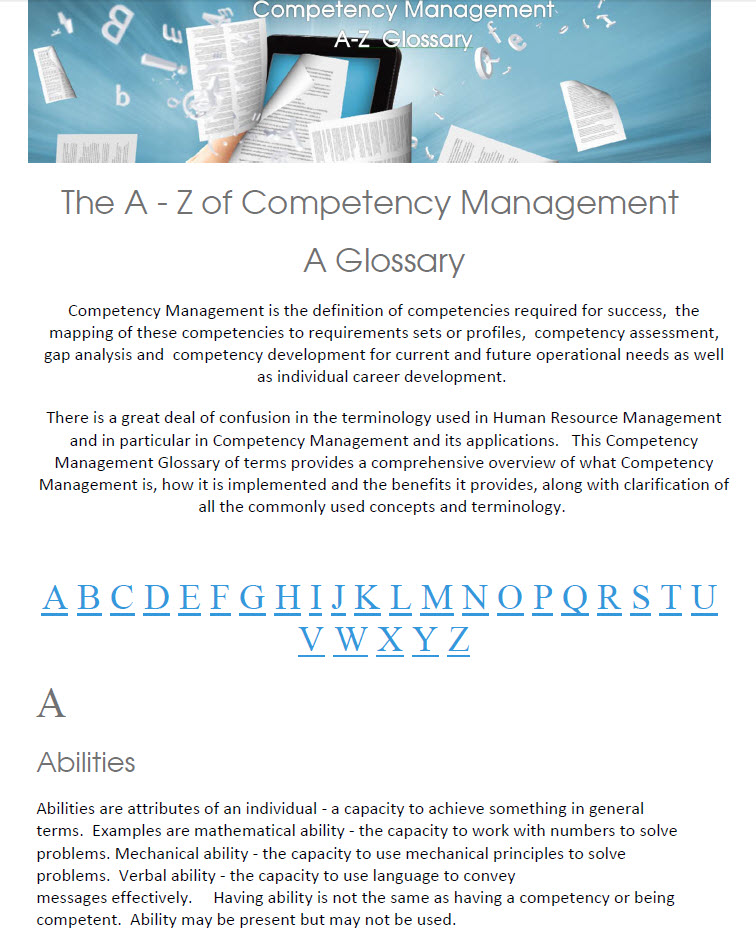 A-Z Glossary Competency Management