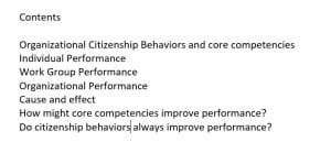 core competencies and performance - contents