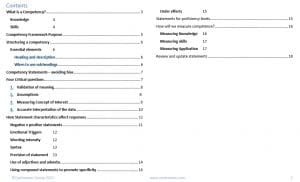 Table of contents competency statements e book